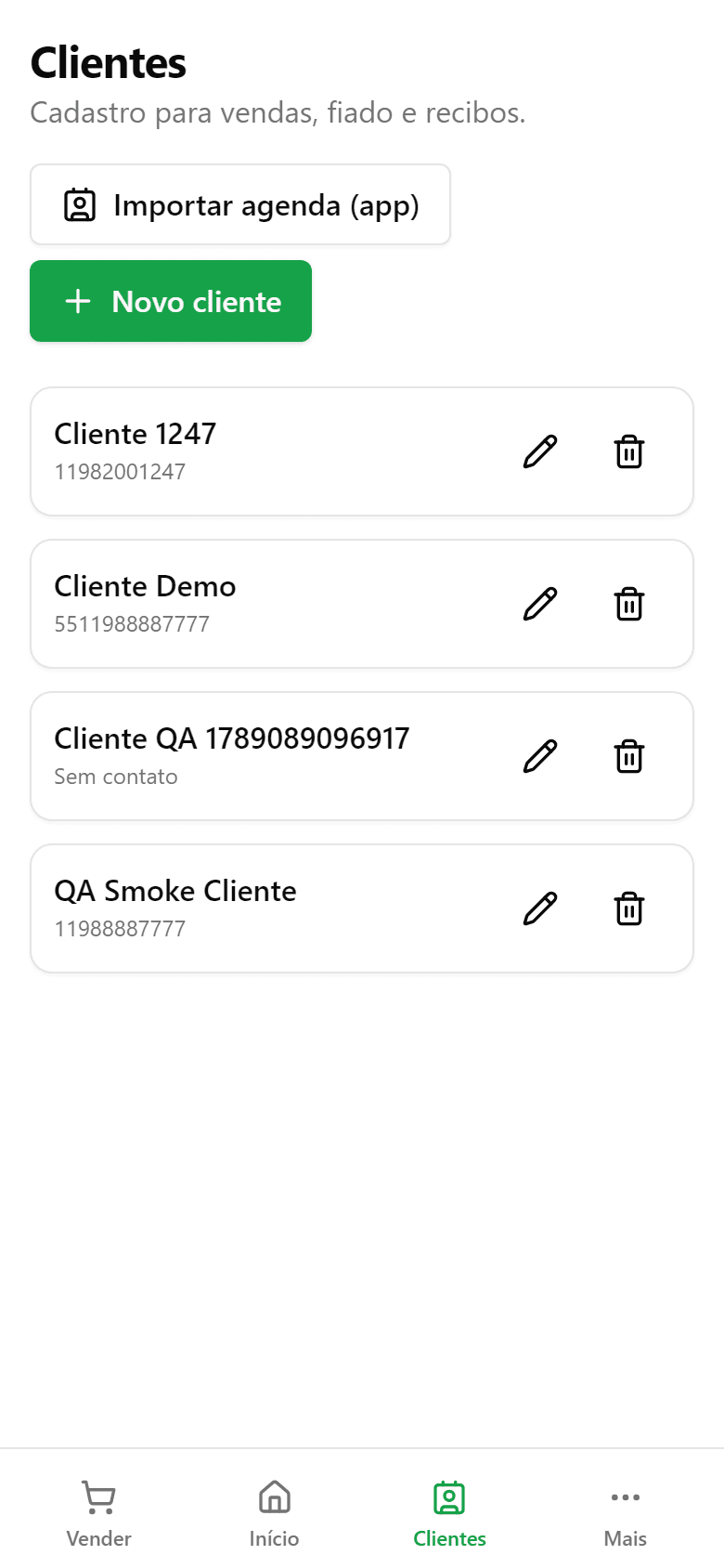 Controle de fiado MEI — clientes e quem deve no Estokinho